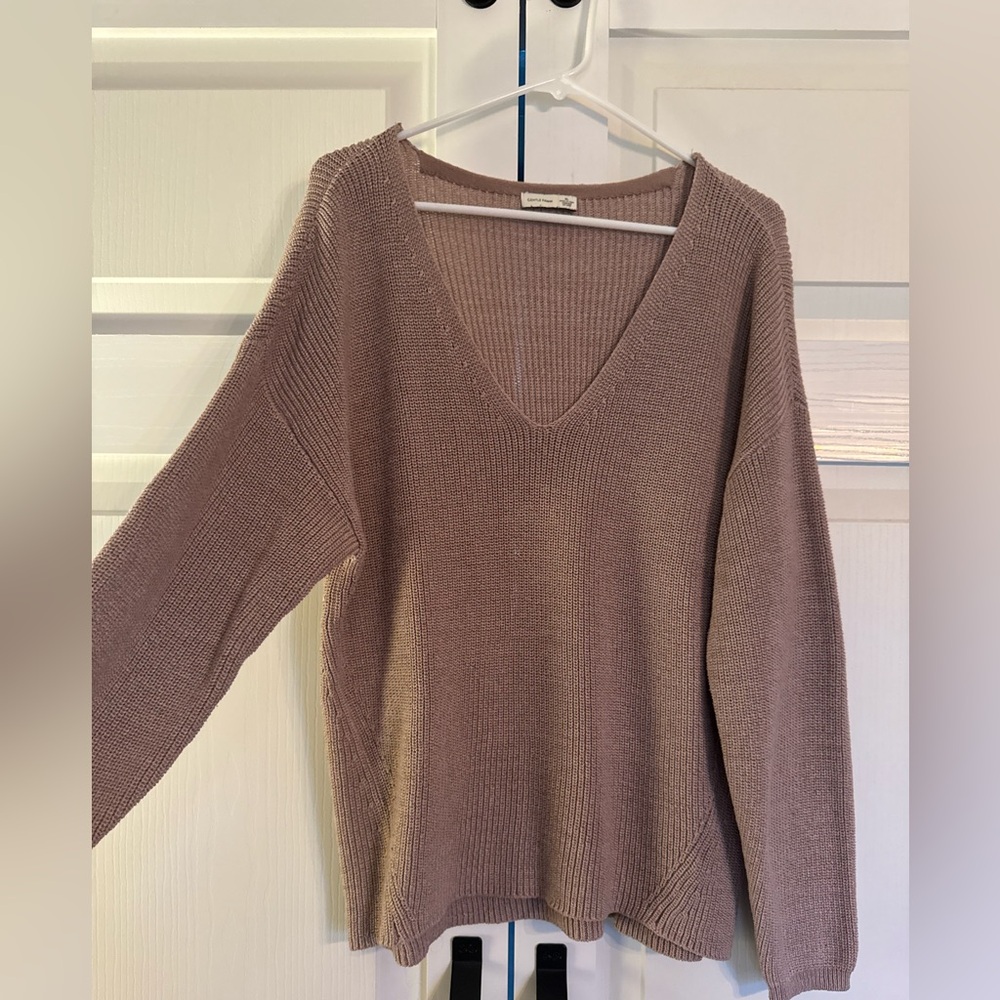 Gentle Fawn V Neck Rose Pink Sweater